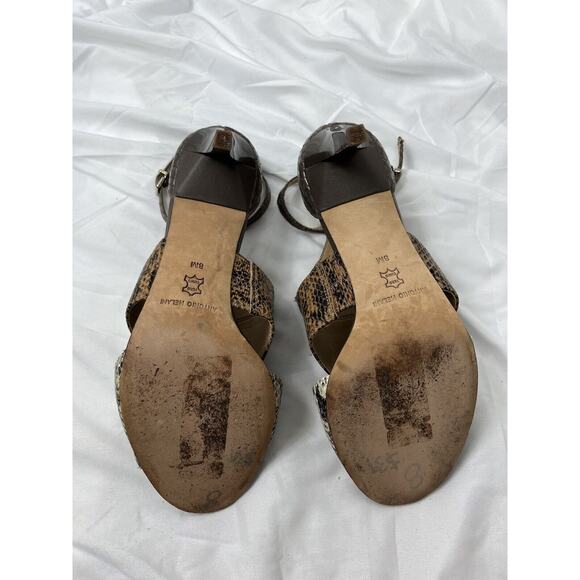 Antonio Melani Leather Snake Skin Heel Sandals Size 8 M - Picture 7 of 10